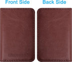 Wisdompro Business Card Holder, 2-Sided PU Leather Folio Name Card Holder Wallet Case with Magnetic Shut for Men and Women, Ultra Slim and Thin
