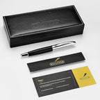 BEILUNER 318 Luxury Leather Pen, Hand-Stitched Premium Leather, Chrome-Plated Finish, Schmidt Ink Refill, Best Rollerball Pen Gift for Men & Women, Refillable, Executive Writing, Nice Pens