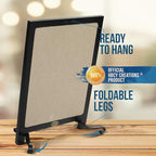 HBCY Creations Rustic Black Wooden Tabletop Chalkboard with Legs/Vintage Wedding Table Sign/Small Kitchen Countertop Memo Board/Antique Wooden Frame (12" x 17", 4- Black)