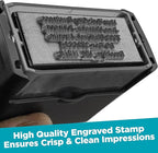 Custom Self Inking Rubber Stamp - Up to 5 Lines of Text - Choose from 15 Ink Colors - Large Size
