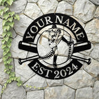 Personalized Baseball Metal Sign, Custom Player Name Sign, Boys Room Decor, Custom Baseball Signs, Sports Wall Art Decor Gift for Boys, Team, Dad, Husband, Son