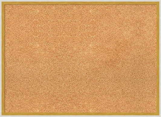 Amanti Art Natural Cork Board for Wall, 21x29 Vision Board with White Frame, Medium Corkboard Office Decor for Home Organization, Modern Corkboard Pinboard to Display Items for Home Organization in