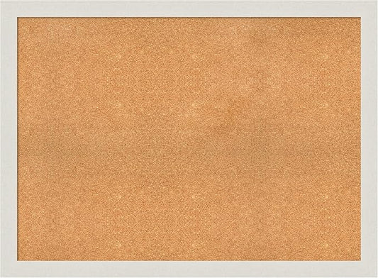 Amanti Art Natural Cork Board for Wall, 33x45 Vision Board with White Frame, Oversize Corkboard Office Decor for Home Organization, Country Rustic Corkboard Pinboard to Display Items for Home