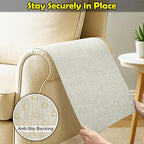 Couch Arm Covers, Waterproof Armrest Cover for Sofa, Armchair, Loveseat, Non-Slip Recliner Arm Cover, Sofa Arm Covers, Headrest Covers, Arm Chair Covers Set of 2 (Cream White, 28"×24")