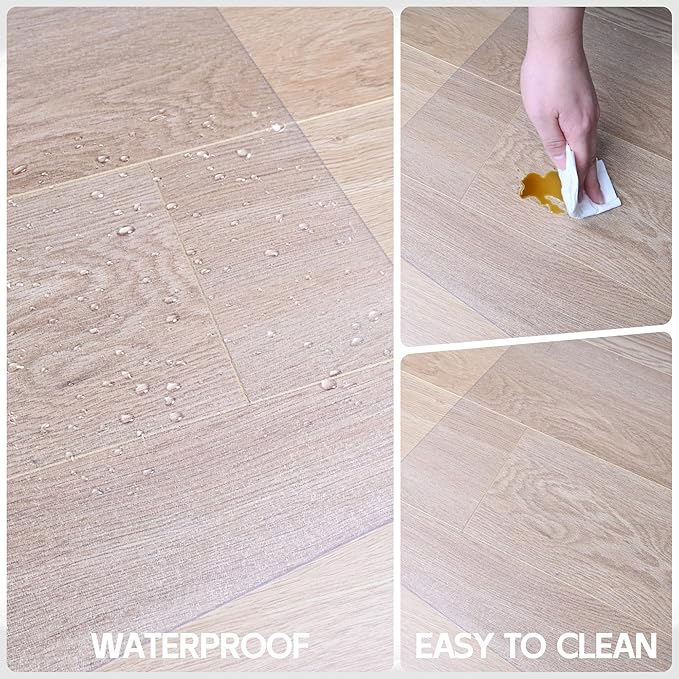 HOMEK Crystal Clear Chair Mat for Hardwood Floor, 48” x 36” Office Chair Mat for Hard Floors, 1/8” Thick Office Mat for Rolling Chairs