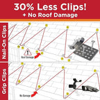 Grip Clip Roof Clips, Safe for Heat Tape, Electric Cable & Roof Heat Cable Installation, Prevents Roof Damage, Easy Nail-Free Outdoor Cable Clips, Your Ultimate Cable Clip (.625-25 Pack)