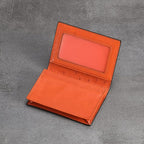 Leather Business Card Case Holder for Men & Women, Italian Calfskin