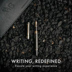 Wordsworth & Black Primori Fountain Pen Set [Gunmetal Gold]; Medium Nib, Gift Case, 24 Ink Cartridges, Refill Converter, Manual; Journaling, Calligraphy, Smooth Writing Pens; Left and Right Handed