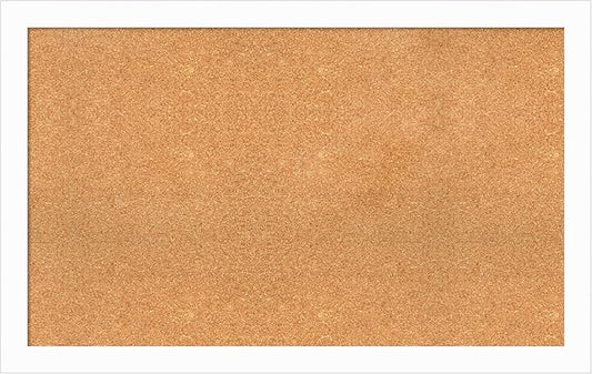 Amanti Art Natural Cork Board for Wall, 27x43 Vision Board with White Frame, Large Corkboard Office Decor for Home Organization, Casual Corkboard Pinboard to Display Items for Home Organization in