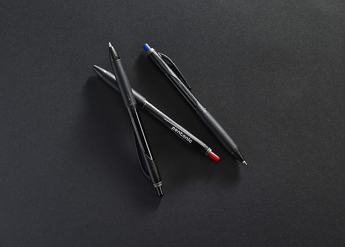 Pentonic BR-T Retractable Ballpoint Pens, 12 Count, Black Ink, 0.7 mm Fine Point, Smooth Writing For Journaling, Office & School (PEN12120)