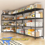 REIBII 72.8" W Storage Shelves Load 1500LBS, 4 Tier Metal Shelving Unit Wire Shelving for Storage Rack Heavy Duty Metal Shelves for Garage Pantry Kitchen, 17.7" D x 72.8" W x 59" H