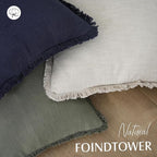 Foindtower Set of 2 Decorative Linen Fringe Throw Pillow Covers Cozy Boho Farmhouse Cushion Cover with Tassels Soft Accent Pillowcase for Couch Sofa Bed Living Room Home Decor, 16×16 Inch, Beige