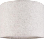 Set of 2 Drum Lampshades for Table, Floor & Bedside Lamps - 13 * 13 * 10 inch, Medium Beige Gray Shades - Natural Fabric Spider Fitter - Modern & Rustic Interiors - By GO&SO Assembly Required