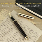 BEILUNER 316 Fountain Pen,Stunning Luxury Blackwood,24K Gilded Nib(Medium),Gorgeous 24K Gold Finish, Ink Converter,Trustworthy Gift for Men&Women-Elegant,Executive,Graduation Pens for Writing, BK-M