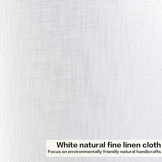 White Linen Lampshades Set of 2 Large, Drum Lamp Shade 16" Top x 16" Bottom x 12" High (Spider) Modern Lamp Shades for Table Lamps & Floor Lamp - Lampshades Replacement,Required Assembly -By GO&SO
