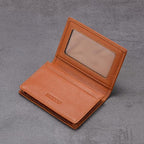 Leather Business Card Case Holder for Men & Women, Italian Calfskin