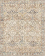 GENIMO 6x9Area Rugs for Living Room, Machine Washable Non Slip Vintage Rugs, Low Pile Lightweight Print Rug for Bedroom, Dining Room, Home Office, Warm Brown