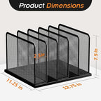 Kuntine.B Desk File Organizer 5 Upright Mesh Desktop Organizer File Sorter Office Organization File Holder for Home, Office & Classroom, 2 Pack