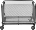 Safco Onyx Rolling Cart Desktop Tub File, Fits Letter-Size Hanging Folders, Collapsible Desk Organizer, Durable Steel Mesh Construction, Black
