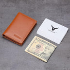 Leather Business Card Case Holder for Men & Women, Italian Calfskin