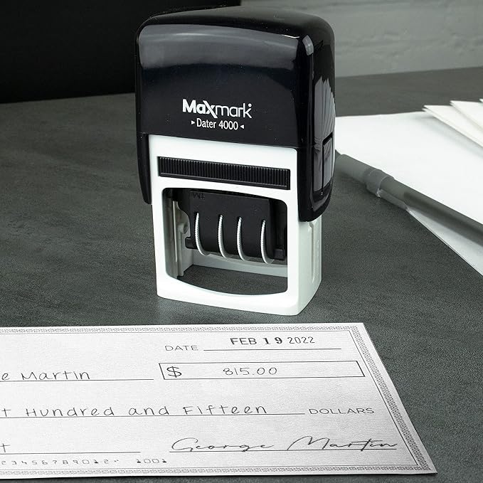 MaxMark Dater 4000 Self Inking Date Stamp - Blue