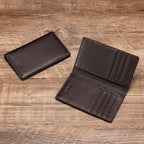 Slim Leather Credit Card Holder for Men & Women 8cc, Italian Calfskin (Pebbled Coffee)