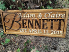 Personalized Family Name Sign Personalized Wedding Gifts Wall Art Rustic Home Decor Custom Carved Wooden Signs Couples 5 Year Wood Anniversary