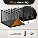 Kuntine.B Desk File Organizer 5 Upright Mesh Desktop Organizer File Sorter Office Organization File Holder for Home, Office & Classroom, 2 Pack