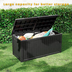 Decksplore Outdoor Storage Box Waterproof, 200 Gallon Lockable Resin Large Deck Box, Patio Storage Bin for Pool Accessories Cushion Furniture, Garden Tools, UV-Resistant Outside Delivery, Black