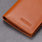 Leather Business Card Case Holder for Men & Women, Italian Calfskin