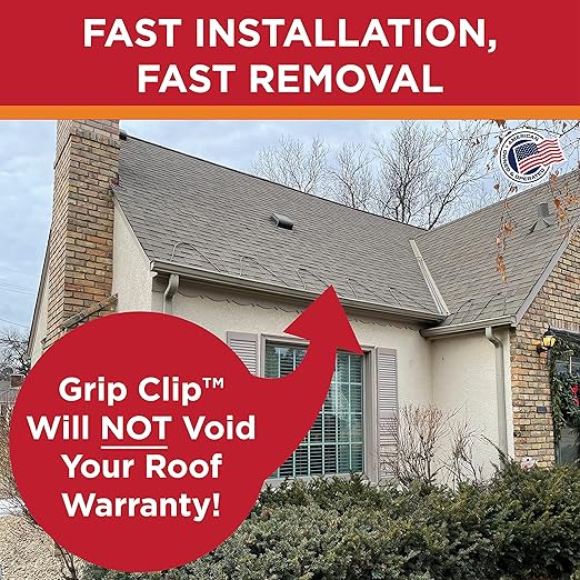 Grip Clip Roof Clips, Safe for Heat Tape, Electric Cable & Roof Heat Cable Installation, Prevents Roof Damage, Easy Nail-Free Outdoor Cable Clips, Your Ultimate Cable Clip (.325-5 Pack)