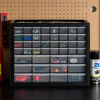 IRIS USA Screw Tool Organizer Small Parts Cabinet, 44-Drawer, Electronics Hardware Nuts and Bolts Plastic Storage Drawers Garage Storage, Stackable Bead Craft Organizer Building Bricks Sorter, Black